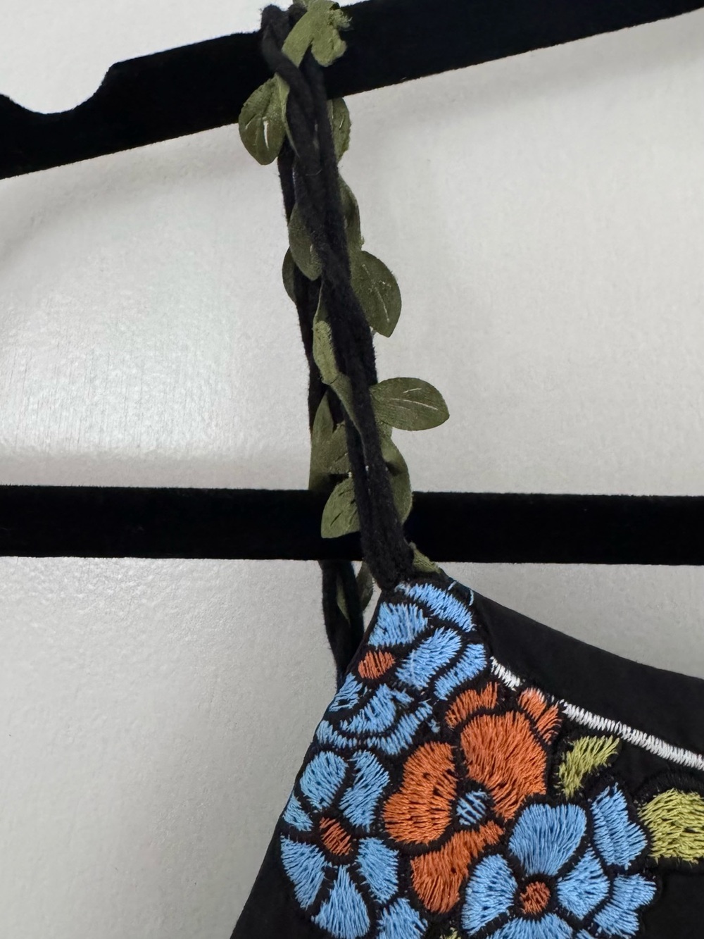 Black Embroidered Midi Dress with Tiger Motif - Picture 4 of 16